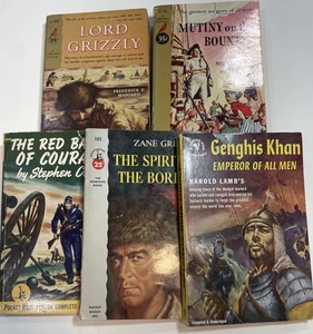 Vintage Pocket Book Cardinal Edition Genghis Khan Lord Grizzly Lot Of 5 Books - Imagen 1 de 9