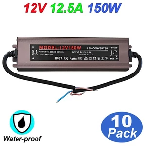 Waterproof 12V Power Supply 120V to 12V transformer Converter for Out Door Light - Picture 1 of 9