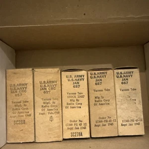 Lot Of 5: 6S7 NOS vacuum tube RCA  pentode RCA 1945-1948 - Picture 1 of 5