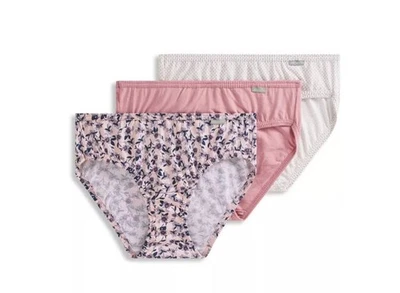 Nuevo paquete de 3 ropa interior de bikini Jockey Elance para mujer talla 7 rosa estampado floral Foto 1 de 2