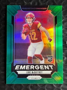 2024 Panini Prizm - Emergent Luke McCaffrey #14 Green Prizm (RC) Commanders - Picture 1 of 2