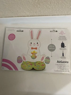 Anagram AirLoonz 45”Air Filled Easter Bunny Rabbit Decorative Foil Balloon - Image 1 of 4