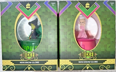 WICKED GLINDA & ELPHABA MINI SNOW GLOBE  **NEW** - Image 1 of 4