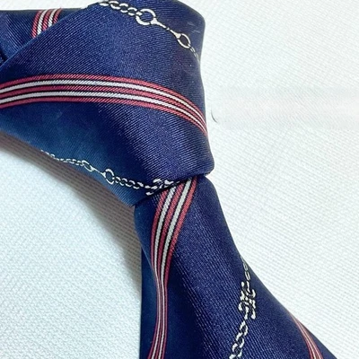 Celine Authentic 9.5 cm Tie Necktie Men's 100% Silk Navy Striped Made in Spain - Image 1 of 4
