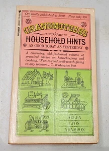 VINTAGE PAPERBACK BOOK 1963 "GRANDMOTHER'S HOUSEHOLD HINTS" housekeeping/cooking - Picture 1 of 6
