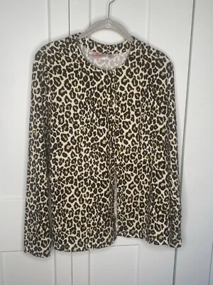 Quacker Factory Animal Print Jewel Snap Closure Cardigan Sweater women's small - Image 1 of 4