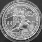 Gibraltar 1 crown Silver Proof 1995 Atlanta Olympics Javelin KM#302a
