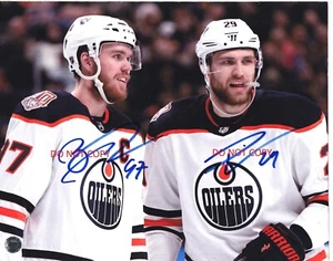 CONNOR McDAVID & LEON DRAISAITL - OILERS Signed 8x10 Autographed RP Photo #1 - Picture 1 of 1