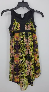 DSigned Disney Dress Girls Medium Colorful Floral Sleeveless Hi Low Hem Sundress - Picture 1 of 8