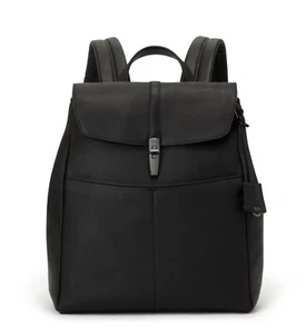 NEW Tumi Mezzanine MARIGOT 14.0” Laptop Backpack - 100% LEATHER - BLACK - Picture 1 of 7