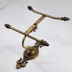 Antique Victorian Solid Brass Hat Coat Rack Hall Tree Wall Mount Early 1900s DA - Picture 1 of 12