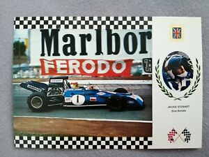 alte Postkarte Jackie Stewart Tyrrell Ford 002, Formel 1 Grand Prix 1972