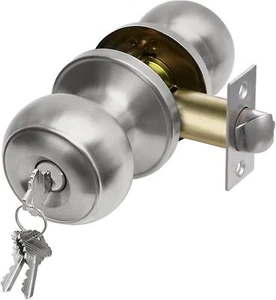 Keyed Entry Door Knob Set Entrance Door Lock In Solid Stainless Steel For Exteri - Picture 1 of 2