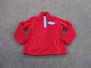 Patagonia Jacket Girls S 7 8 Red Fleece Sweater Snap T Fleece Outdoor Coat Youth - Picture 1 of 10
