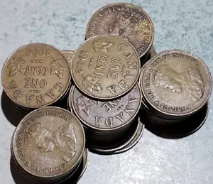 1 Roll (50 coins) 1920 to 1936 Canada 1 Cent King George V (No 22 23 24 25 26) . - Picture 1 of 4