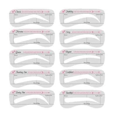 Augenbrauen Schablonen Set, Augenbrauen Form Schablonen Wiederverwendbares 10stk - Bild 1 von 4