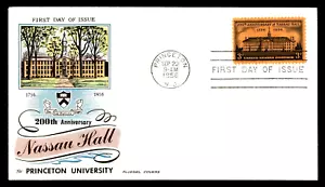 1083 3c Stamp (1956) 200TH ANNIVERSARY -- NASSAU HALL FDC FROM HERMAN FLUEGEL !! - Picture 1 of 1