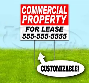 COMMERCIAL PROPERTY FOR LEASE CUSTOM 18x24 Yard Sign WITH STAKE Bandit REALTY - Picture 1 of 4