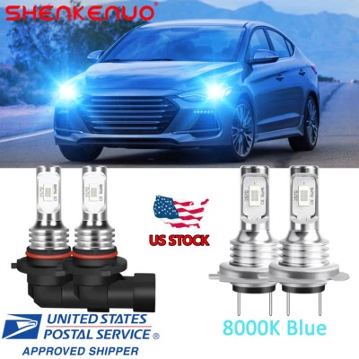9005 H7 LED Headlight 8000K Bulbs Hi/Lo Beam Kit For Hyundai Elantra 2017-2018 - Image 1 of 4