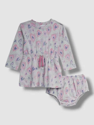 $52 Splendid Baby Girls Gray Graffiti Hearts 2 Piece Bloomer Dress Set SZ 18-24M - Image 1 of 3