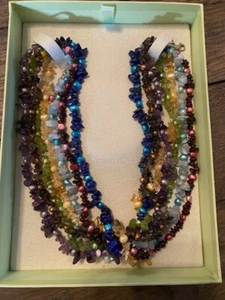 Ross-Simons GemStone Semi Precious Cultured Pearl Torsade Necklace Sterlg Silver - Picture 1 of 5