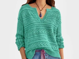 Sundance Rita Easy Cable Knit Sweater Size L - Picture 1 of 6