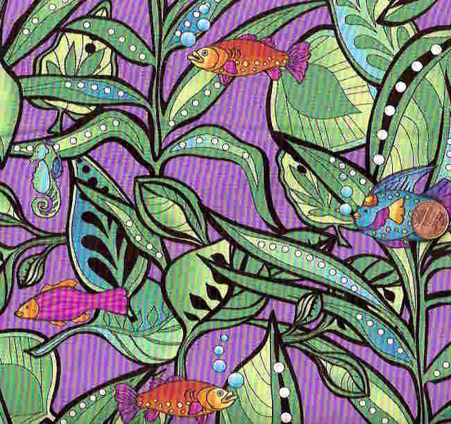 Tela Avlyn púrpura cuentos de peces Foto 1 de 1