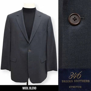 BROOKS BROTHERS 346 mens solid charcoal sport coat suit jacket blazer 44 45 R - Picture 1 of 15