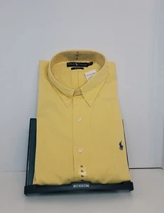 Ralph Lauren Shirt Mens Yellow XL New Blake 100% Cotton Long Sleeve Button Down - Picture 1 of 6