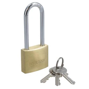 38mm long shackle brass padlock 3 keys security / lock / shed / garage TE618 - Picture 1 of 6