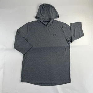 Under Armour Heatgear Jacket Medium Gray Men Loose Threadborne Hooded 3/4 sleeve - Picture 1 of 9