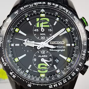 Vtg Seiko Sportura Chrono Men's Watch 100M W/R Alarm Quartz 7T62-0LA0 (SNAE97) - Picture 1 of 16