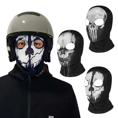 "Máscara fantasma pasamontañas calavera para hombre 🎭 Capucha casco de motocicleta cara completa para ciclista Foto 1 de 4