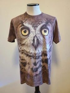The Mountain Owl All Over Print Tie Dye Brown Tee Tshirt Men's Medium  - Picture 1 of 7