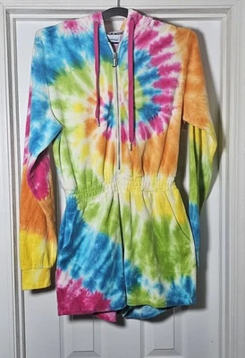 Mameluco Juicy Couture Arco Iris Tie Dye Manga Larga Talla Pequeña Cremallera Terciopelo Foto 1 de 4