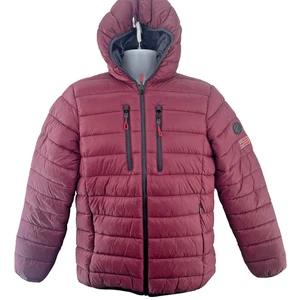 Geographical Norway Men’s Alaric Padded Jacket, Size M, Burgundy - Picture 1 of 16