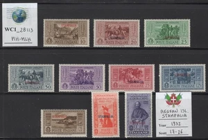 WC1_28113. AEGEAN COL.: ISL. STAMPALIA. 1932 GARIBALDI set. Sc.17-26. MH-MLH - Picture 1 of 1