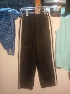 Athletic Works Girls Small 8/8x Black Jogger Pants White Stripes - Picture 1 of 2