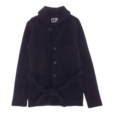 Engineered Garments Shawl Collar Belted Wool Knit Jacket Black S #EK BDA - Image 1 of 4