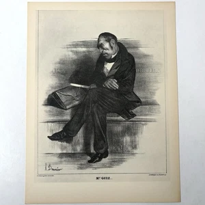 Honore Daumier Herr Guiz französische Lithographie Vintage Kollotypie Kunstdruck 19. Jh. - Bild 1 von 3