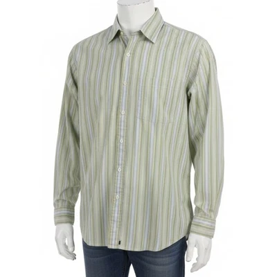 Vintage GAP Button Up Shirt M Green Striped Relaxed Fit 100% Cotton Preppy 90s - Image 1 of 4