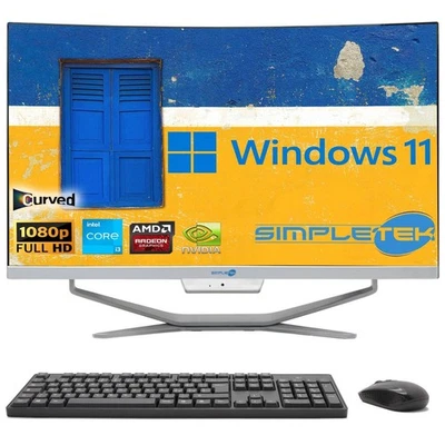 All IN One I3 6° Gen 24 " Curved Win 11 RAM 8GB SSD 120GB PC Hard Editing Gaming - Image 1 of 4