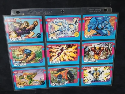 1992 Marvel X-Men Series 1 - 100 cartas base conjunto em páginas - VV-B6 - Imagem 1 de 2