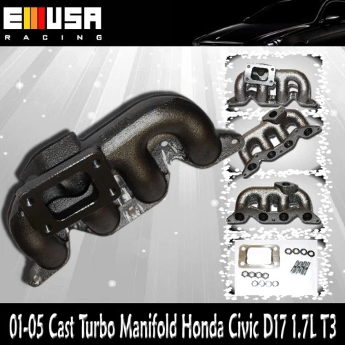 Cast Turbo Manifold  for 2001-2005 Honda Civic EX Sedan 2/4-Door  D17 1.7L T3 - Imagem 1 de 4