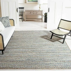 Rug Natural Denim Jute Braided Style Reversible Rug Rustic Look Modern Carpet - Picture 1 of 4