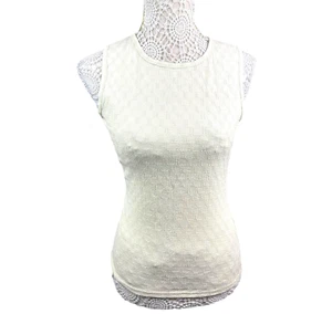 Glamour Babe Tank Top Cream Textured Women’s UK Size 8 - Picture 1 of 6