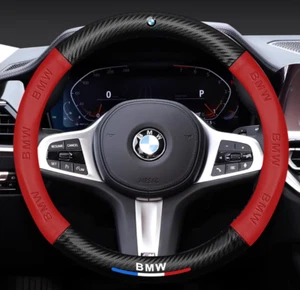 Coprivolante 15" vera pelle per BMW serie M /1 2 3 4 5 6 x1 x3 x5 - Foto 1 di 9