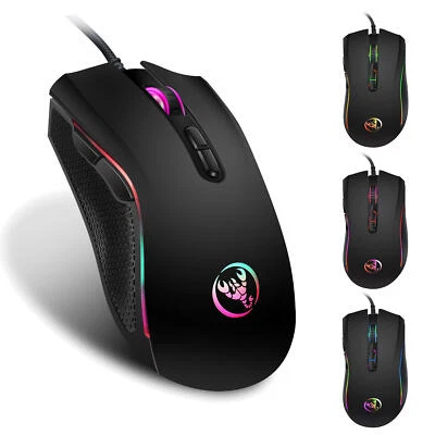 HXSJ A869 3200DPI 7 Buttons Mice 7 Colors LED Optical USB Wired Mouse Optical Ga - Image 1 of 4