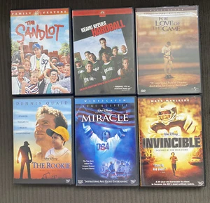 6 Sports DVD- Sandlot, Invincible, Rookie, Miracle, Love Of The Game & Hardball - Imagen 1 de 13