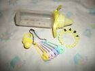 New Small Formula/Milk Doll Bottle Rattle Bracelet Set For Baby Doll~Yellow~